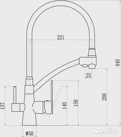 Смеситель для кухни Savol s-l1805l-04 Хром