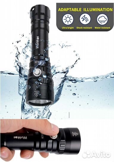 Фонарь дайвинга Wurkkos WK20 1000lm жёлтый свет