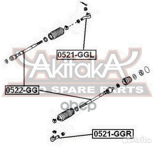 Наконечник рулевой левый 0521-GGL asva