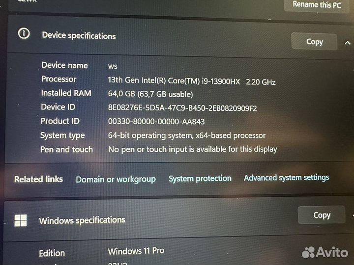 Lenovo Legion Y9000p 64gb 1+4tb ssd i9