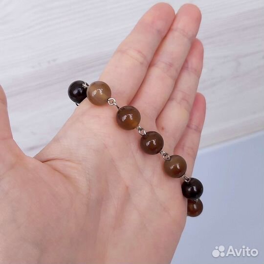 Браслет из бусин агата