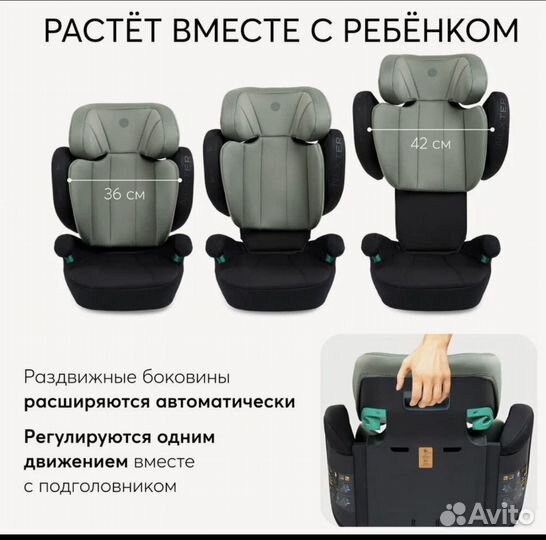 Автомобильное кресло 2/3 15-36кг, рост 100-150