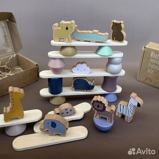 Деревянный конструктор Зверята