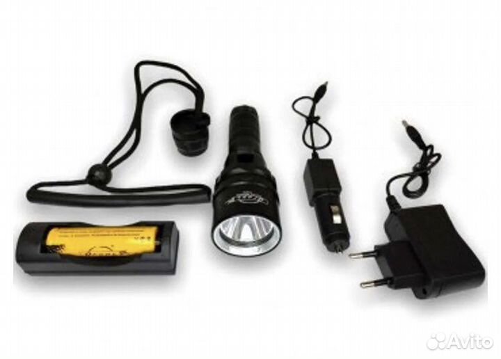 Фонарик для дайвинга H-618-T6 желтый свет