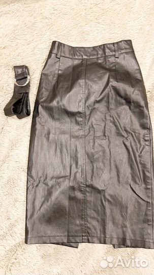 Юбка карандаш из экокожи