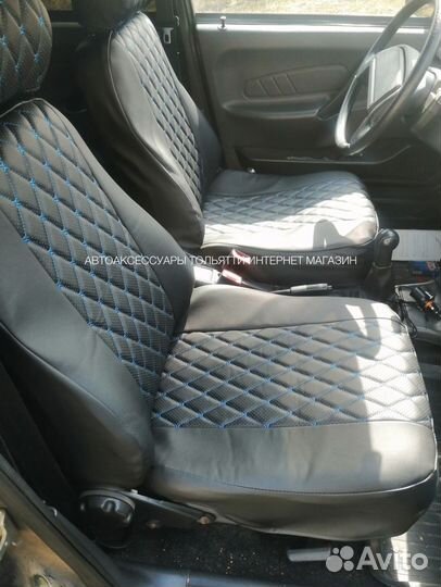 Лада 2114-2115 модельные чехлы экокожа бабочка/син