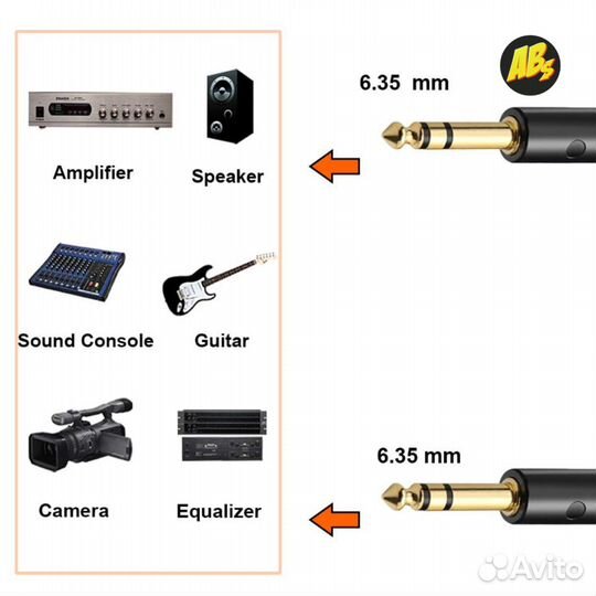 Кабель SZ-Audio Jack 6,3 - Jack 6,3 TRS 1/4 баланс