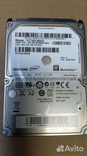 Жесткий диск 750 гб 2,5