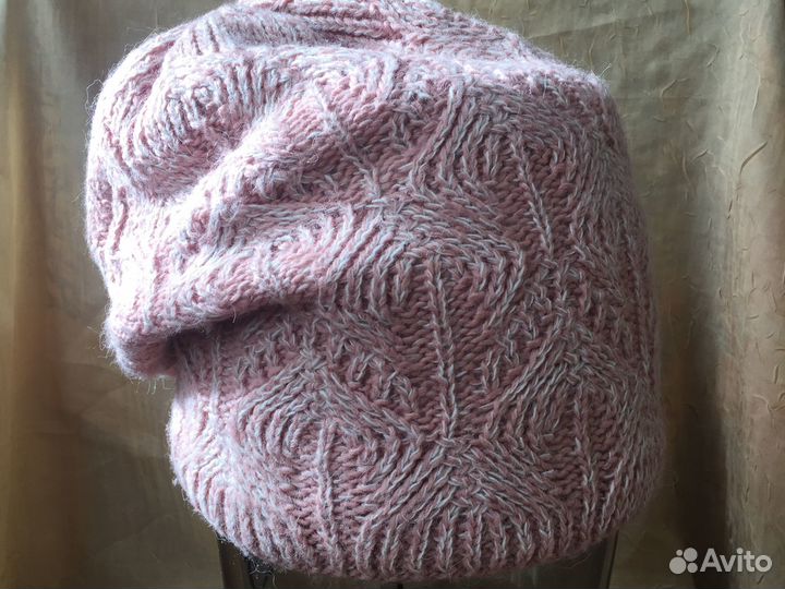 Шапка женская вязаная на подкладке