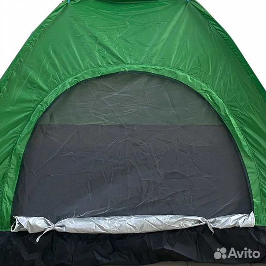 Палатка 4 места 1 слой быстросборная оранжево зеле