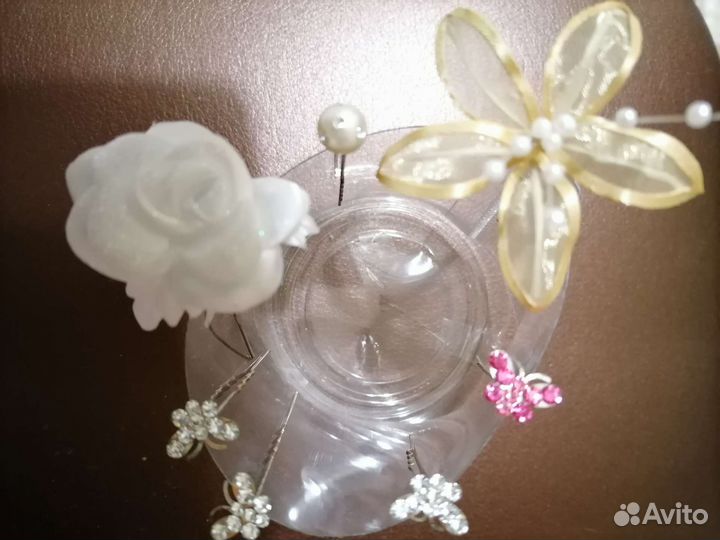 Продам новые шпилька-цветок и бабочка для волос