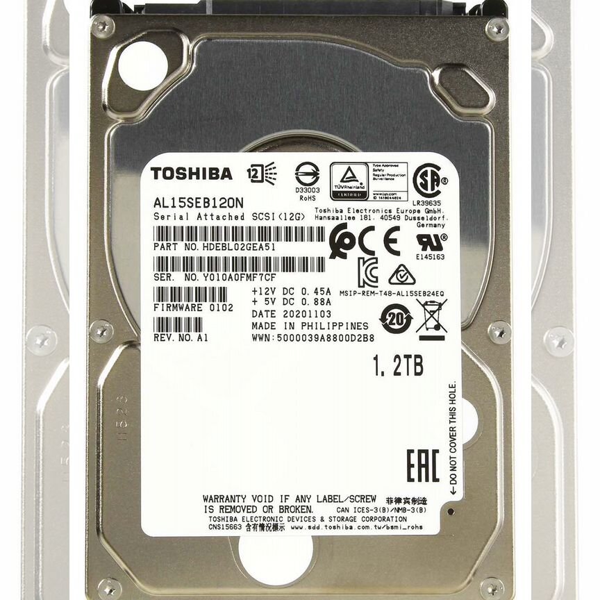 [HDEBL02GEA51] Жесткий Диск Toshiba 1,2tb 10500 Sas Hdebl02gea51
