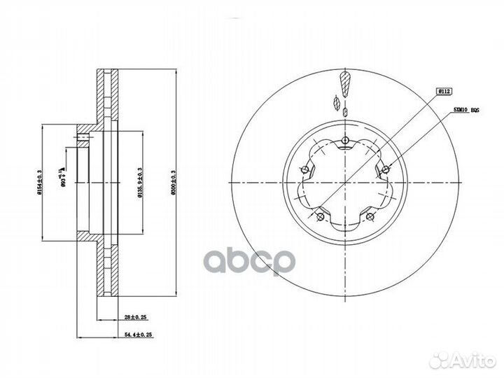 Диск тормозной перед ford transit 06- ST-15467