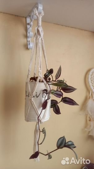 Подвес для кашпо в технике макраме