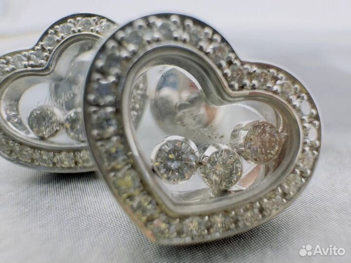 Золотые Серьги Chopard happy hearts