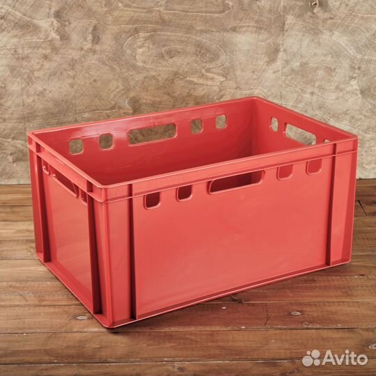 Пластиковый ящик мясной. Сплошной ящик для мяса