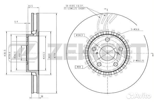 Диск торм. перед. прав. Lexus GS III IV 05