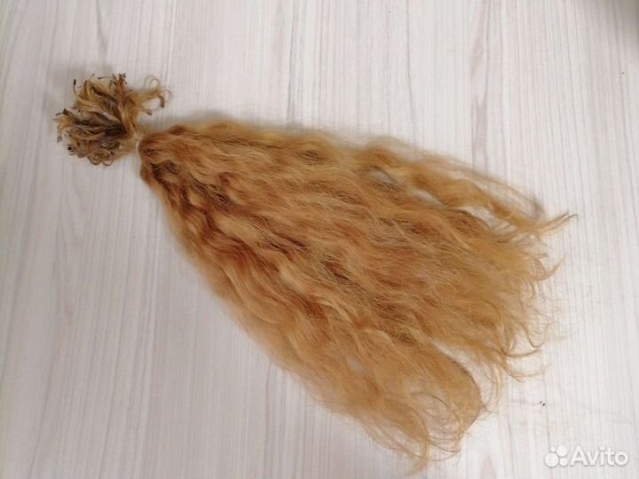 Волосы натуральные детские(волна) 45см