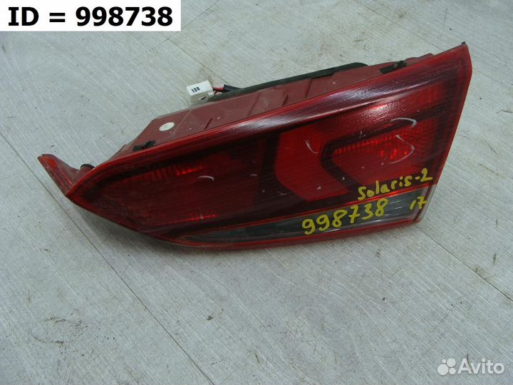 Фонарь задний правый внутренний Hyundai Solaris