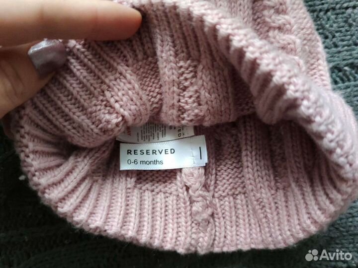 Шапка осенняя для девочки 0-6 мес