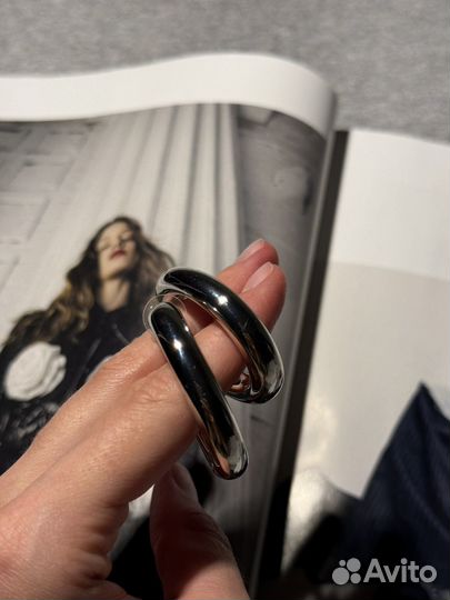 Серьги конго серебро