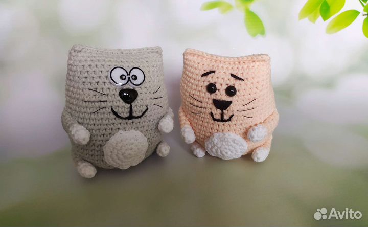 Игрушки Кошечки, морской конек и др, ручная работа