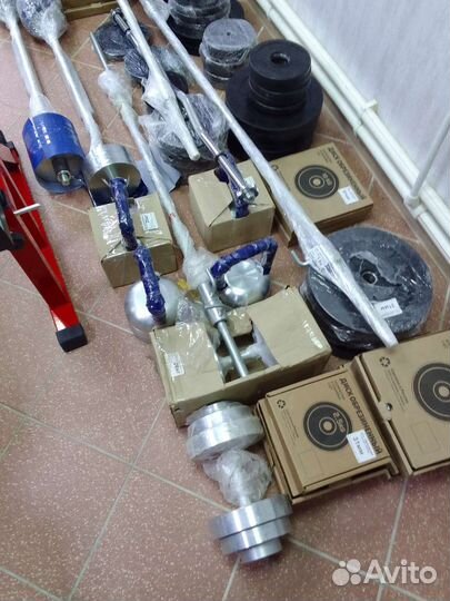 Штанга блины 26-31-51 мм, гантели