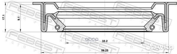 Сальник привода 38.2X56.25X9.1X17.1 ford focus