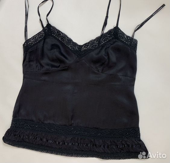 Шелковый топ с кружевом