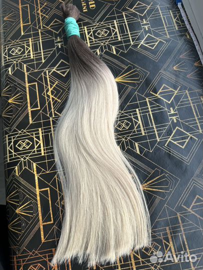 Новые волосы для наращивания 45 см блонд амбре