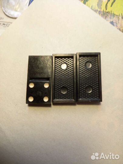 Домино, СССР (коробка ц. 90 к.) чёрный карболит