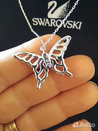 Кулон бабочка swarowski