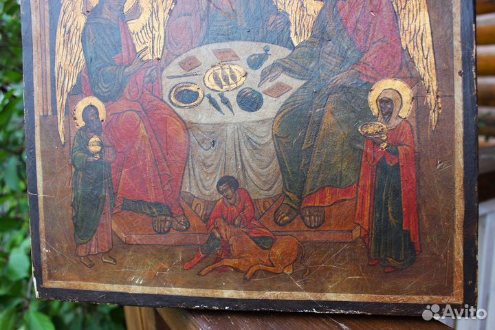 Старая Икона Троица Гостеприимство Авраама 40*35