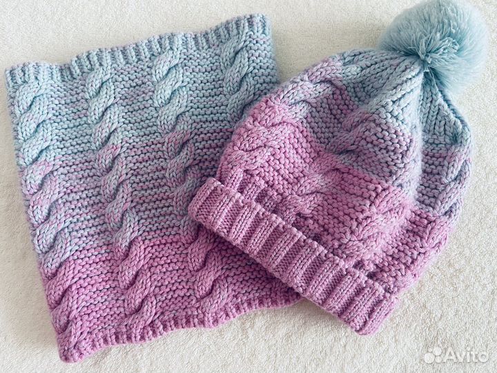 Шапка и снуд для девочки 54 56