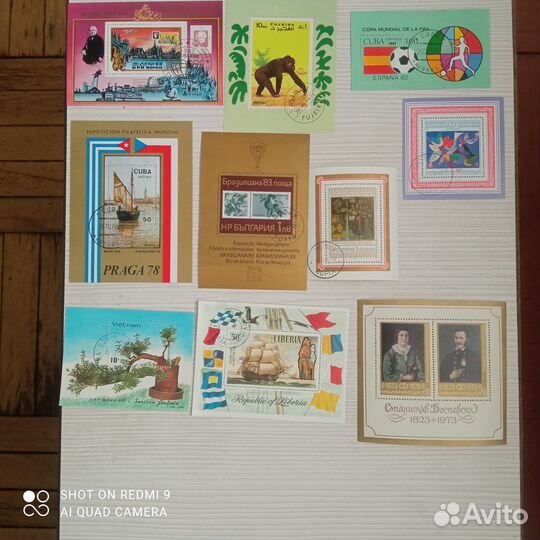 10 Почтовых блоков. Разных Стран. Корабли и другое