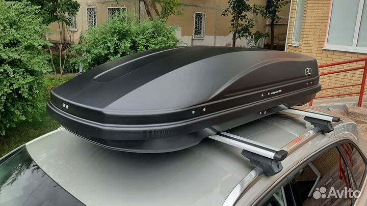 Автобокс на крышу Magnum 390, Черный карбон