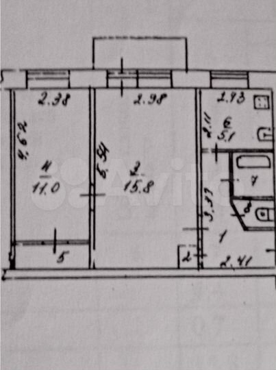 2-к. квартира, 42,3 м², 5/5 эт.