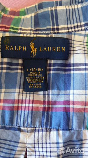 Ralph lauren детская рубашка, 14-16 лет