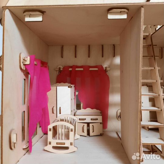 Кукольный домик с мебелью большой