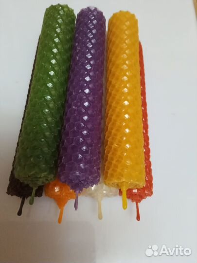 Свечи из цветной медовой вощины-ручная работа