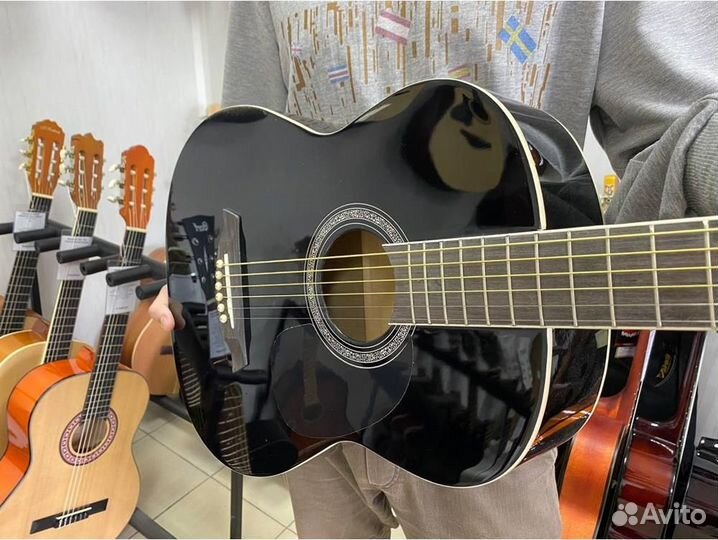 Veston F-38/BK - гитара акустическая, цвет чёрный