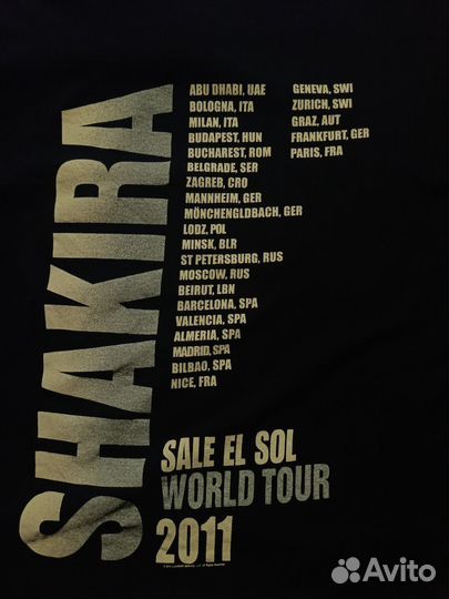 Футболка Shakira World Tour 2011