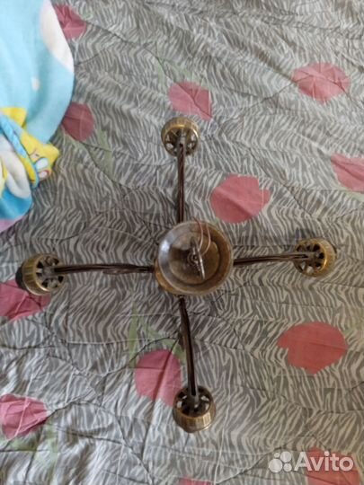 Бронза люстра четырехрожковая СССР