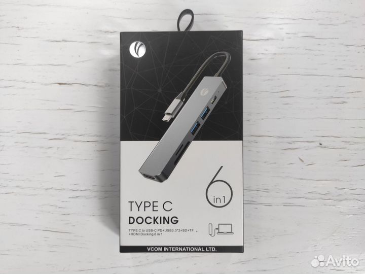 Адаптер USB Type-C docking VCom 6in1 CU4371