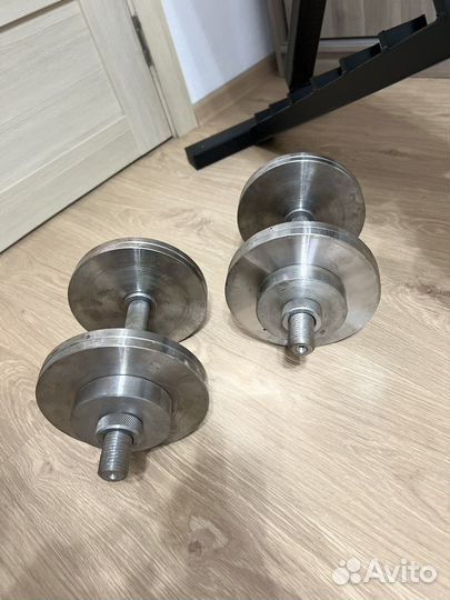 Скамья силовая + гантели разборные сталь