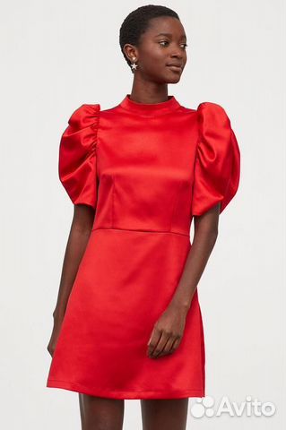 Платье H&M из сатина женское , бренд H&M , размер 40 (XS) купить в ...