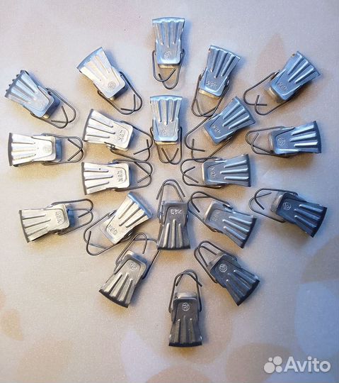 Зажим для штор крокодил алюминиевый СССР 20 шт