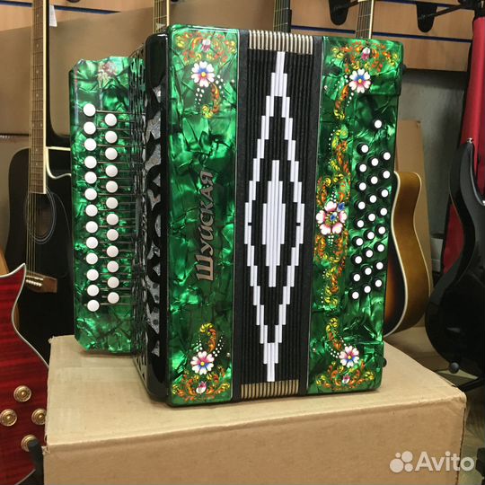 Гармонь Шуйская S51XL зеленая, новая