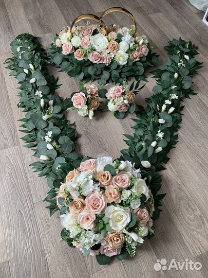 Кольца на свадебные машины, украшения прокат