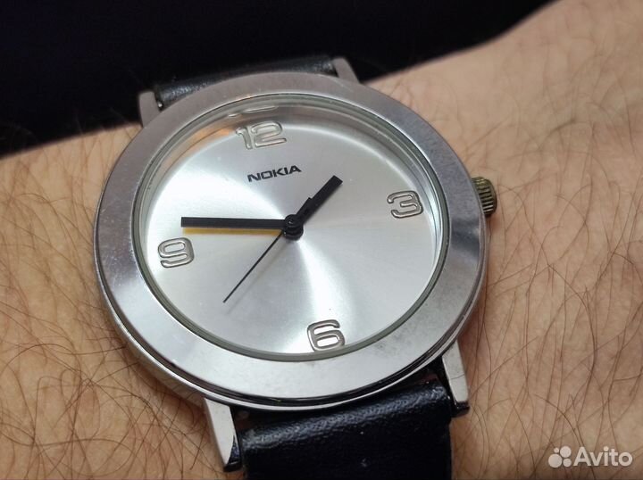 Часы nokia кварц с кожаным ремешком